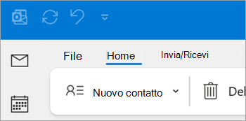 Screenshot di Nuovo contatto sulla barra multifunzione della versione classica di Outlook