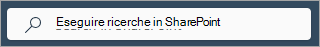 Screenshot che mostra la casella di ricerca di SharePoint in ogni pagina.