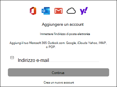 Aggiungere un account a Outlook per Mac