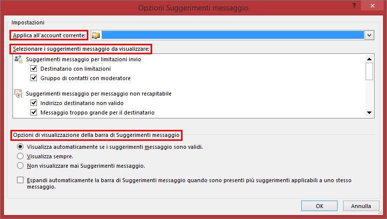 Outlook MailTip Options