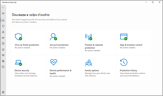 App Sicurezza di Windows in Windows 11