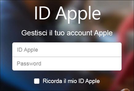 Accedere con il nome utente e la password di iCloud