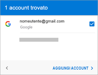 Toccare Aggiungi account per aggiungere l'account Gmail all'app