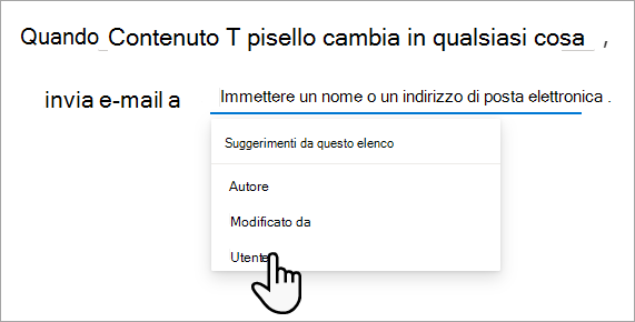 Personalizzare la regola con i valori desiderati.