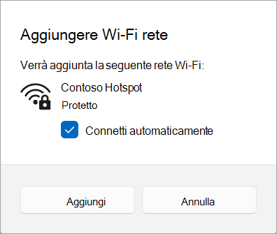 Aggiunta di una rete Wi-Fi a Windows 11.