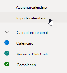 Screenshot di Importa calendario
