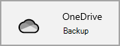 Icona di OneDrive da Windows 10 Impostazioni, confermando che è stato eseguito il backup completo di tutte le cartelle.