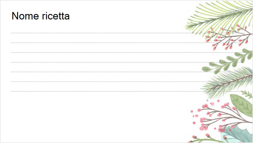 Immagine di una scheda di ricette a sfondo natalizio