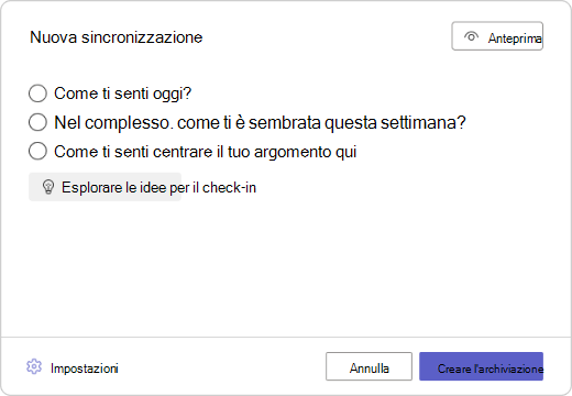 Nuovo check-in in Reflect