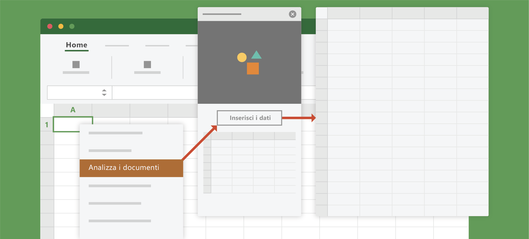 Mostra opzione Digitalizza documento in Excel