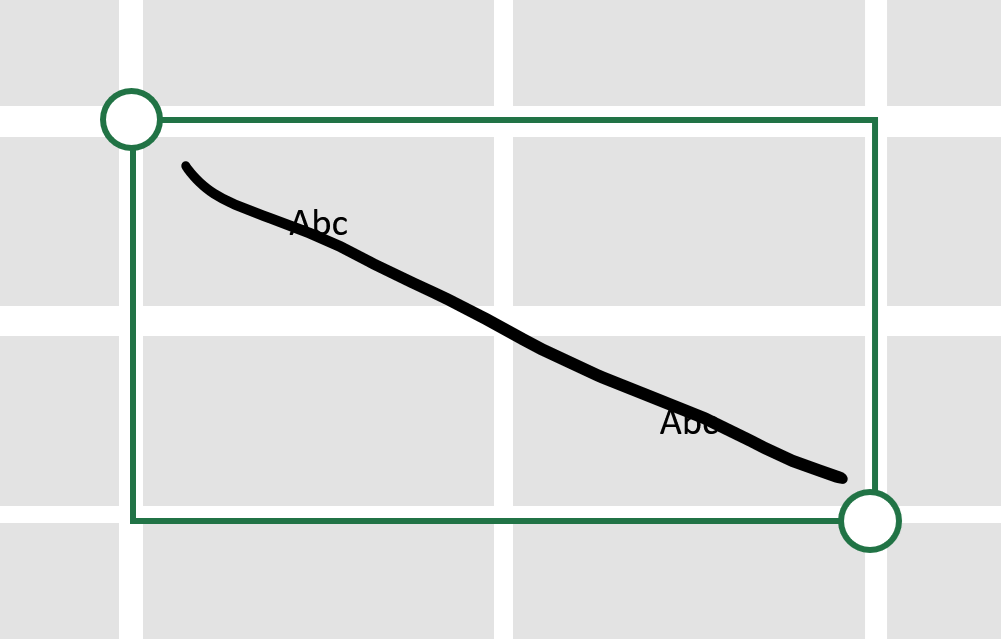 Disegno di una linea di input penna tra le celle