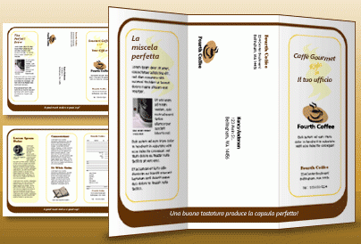brochure a 3 facciate creata con microsoft publisher