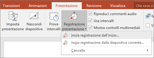 Mostra il pulsante Registra presentazione in PowerPoint