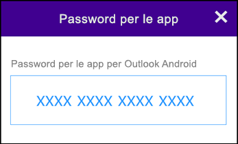Annotare la password dell'app