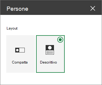 Opzioni di layout web part Persone