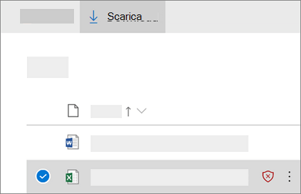 Screenshot del download di un file bloccato in OneDrive for Business