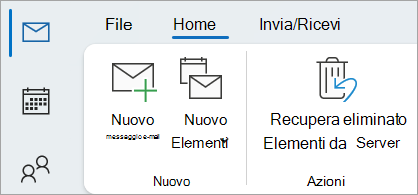 Selezionare Recupera posta eliminata dal server per ripristinare i messaggi che non si trovano più nella cartella Posta eliminata