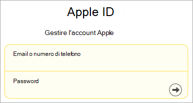 Screenshot dell'accesso con ID Apple