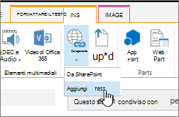 Inserire un collegamento con un indirizzo Web