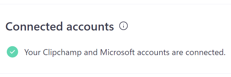 Interfaccia utente clipchamp con un account Microsoft connesso