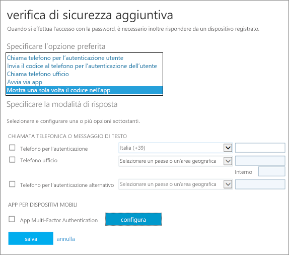 Cambiare La Modalità Di Ricezione Dei Codici Di Verifica In Due ...