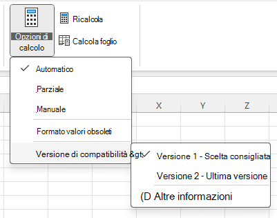 Menu to change Compatibility Version:

Formula > Calculation Options > Compatibility Versions