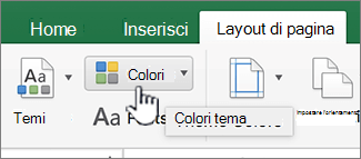 Pulsante colori tema nella scheda layout