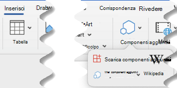 Gruppo Componenti aggiuntivi in Word per Mac