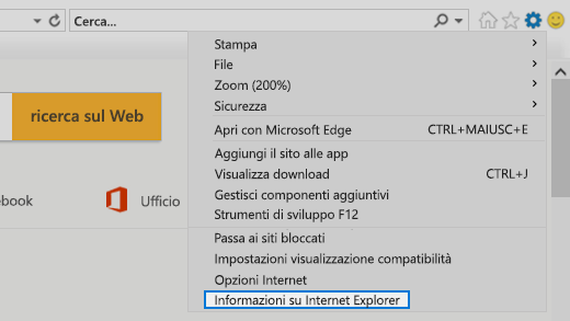 Informazioni su Internet Explorer