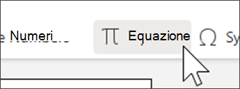 Screenshot della scheda equazione