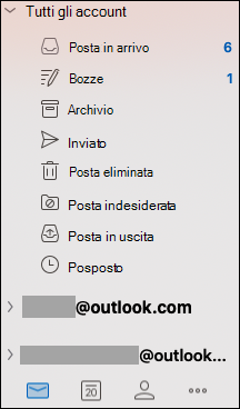 Posta in arrivo unificata in Outlook per Mac.