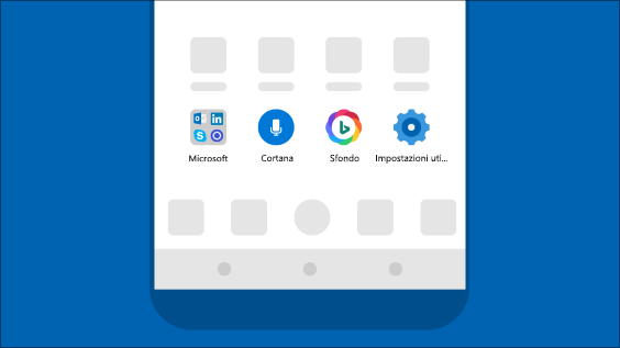 Esperienza Microsoft sul telefono Android con l'app Microsoft Launcher