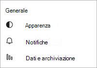 Impostazioni generali gratuite di Teams per dispositivi mobili