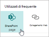 Scheda pagina di SharePoint