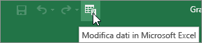 Icona Modifica dati in Microsoft Excel nella barra di accesso rapido