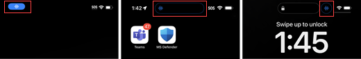 Walkie Talkie がバックグラウンドにある場合の iOS の青いボタン