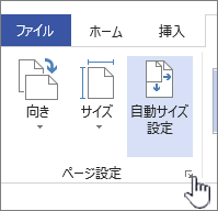 [ページ設定] セクションの隅にあるアイコンをクリックします