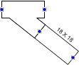 接合ダクト図形に接続された直線ダクト配管図形