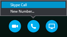 Skype 通話を使用して通話するには、[通話] を選択するか、会議から発信してもらう