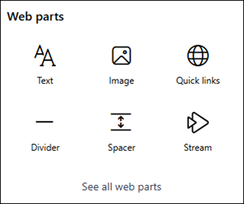 ツールボックス内の Web パーツ