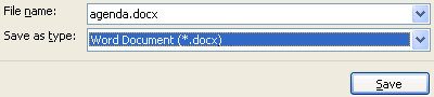 .docx 拡張子でファイルを保存する