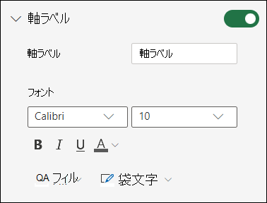Excel for the webのグラフ軸オプション