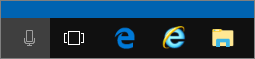Windows 10 のタスク バー、Microsoft Edge アイコン、IE アイコン