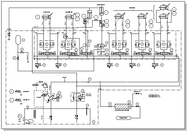 空気圧および油圧システムの図