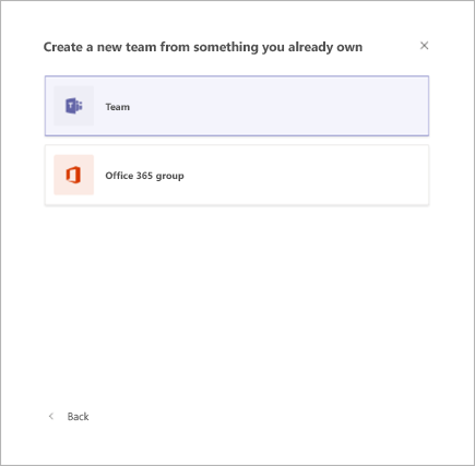 既存のチームからチームを作成する Office サポート