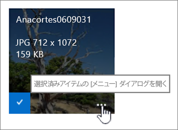 省略記号が強調表示されたサムネイル