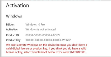 Kb Windows 10 January 21 のセキュリティ以外のプレビュー リリース以降のバージョンをインストールしているデバイスでエラー 0xc004c003 が発生すると Windows のライセンス認証が失敗する