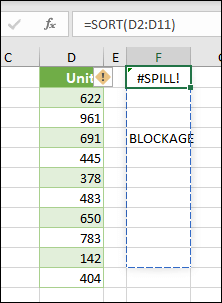 Excel의 #SPILL! 오류 - 유출 범위가 비어 있지 않음