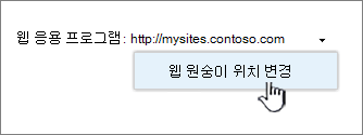 웹앱 변경 옵션