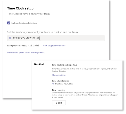 Microsoft Teams 교대 근무 시간 시계에 대한 좌표를 찾는 방법